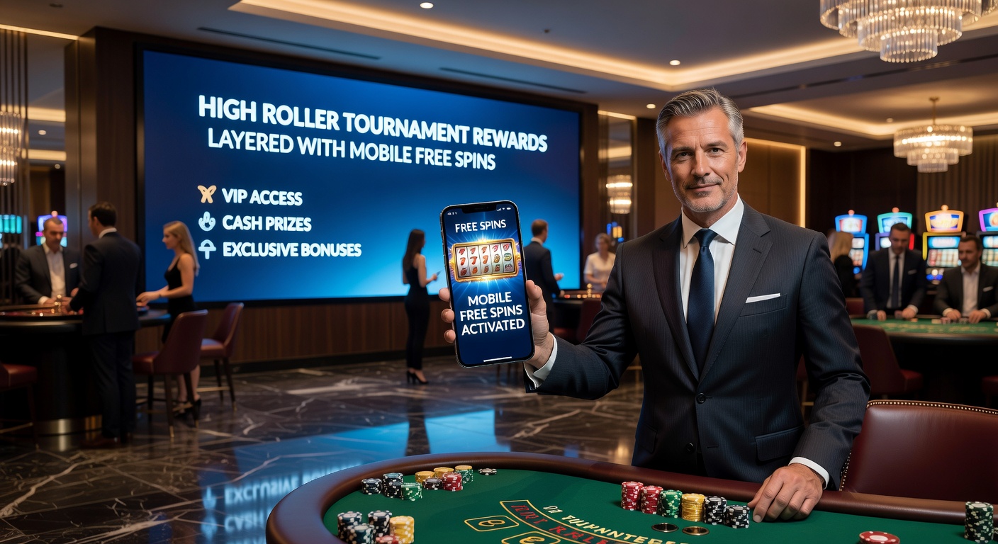 High roller toernooi leaderboard op mobiel scherm met free spins overlay en prijsuitkering in Nederlands casino
