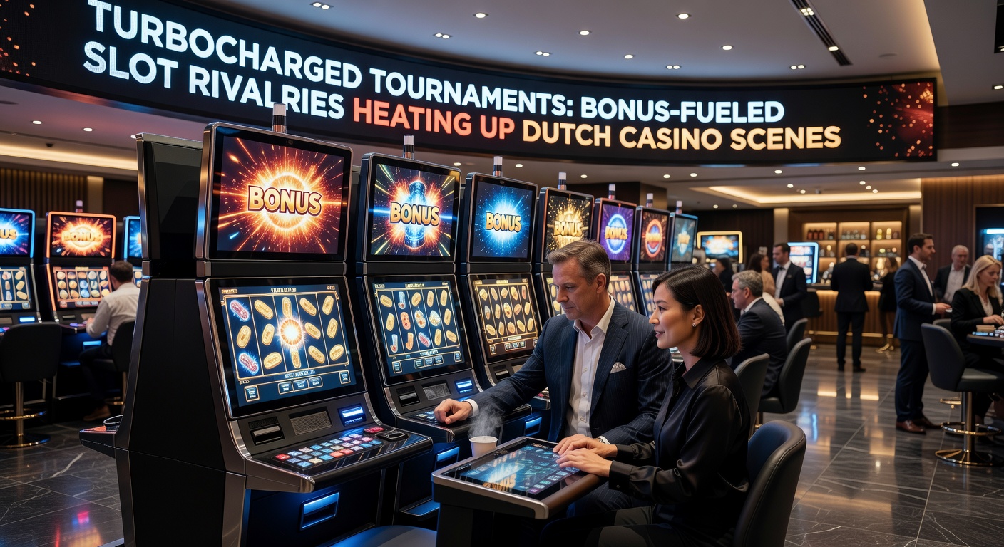 Leaderboard van een bonus-rijk slot-toernooi met Nederlandse spelers die strijden om de topposities, bonussen vliegen in het rond